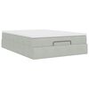 vidaXL Ottoman-Bett mit Matratze Hellgrau 140x200 cm Samt