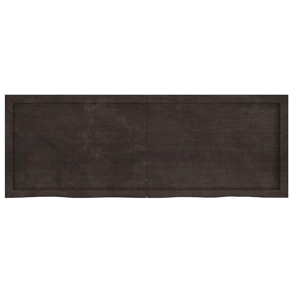 vidaXL Tischplatte Dunkelbraun 140x50x(2-4)cm Massivholz Eiche