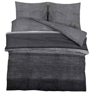 vidaXL Bettw&auml;sche-Set Dunkelgrau und Schwarz 140x200 cm Baumwolle