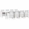 vidaXL Garten Essgruppe 9 pcs Hellgrau Polt Rattan