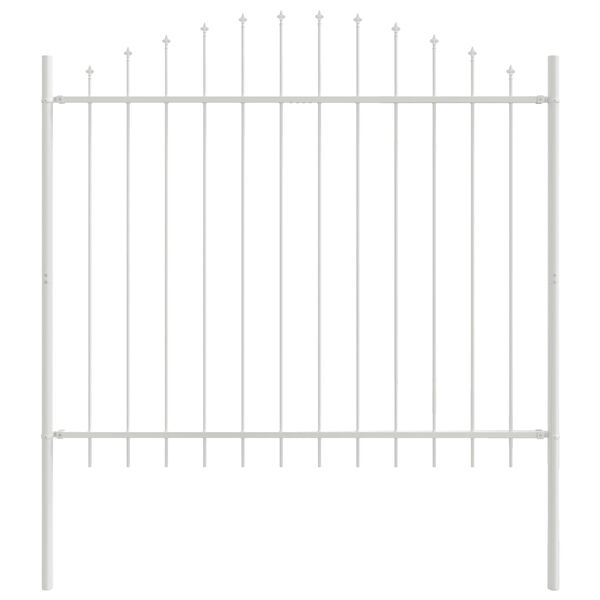 vidaXL Gartenzaun 4 pcs Wei&szlig; 170 x 165 cm Pulverbeschichteter Stahl