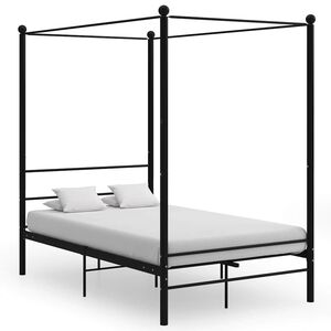 vidaXL Himmelbett Schwarz Metall 140x200 cm
