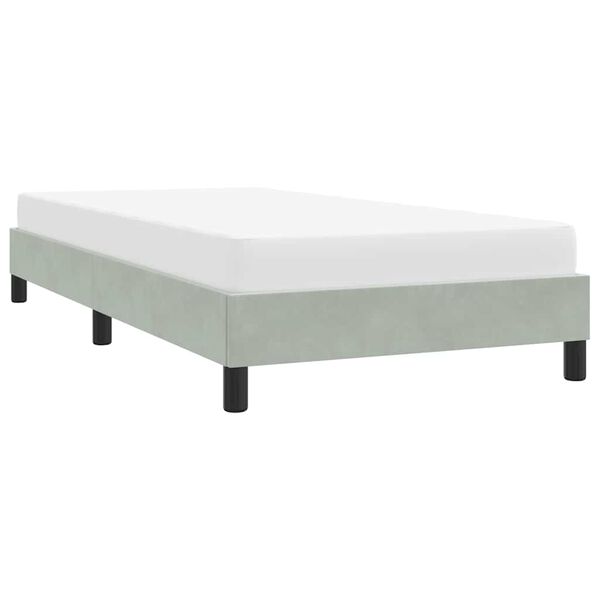 vidaXL Bettgestell ohne Matratze Hellgrau 80x220 cm Samt