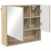 vidaXL Badezimmerm&ouml;bel-Set 3 pcs Sonoma-Eiche Holzwerkstoff & Metall