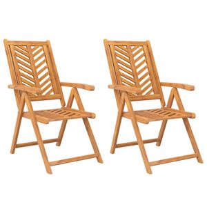 vidaXL Gartenst&uuml;hle Verstellbar 2 Stk. Massivholz Akazie