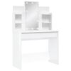 vidaXL Schminktisch mit LED-Leuchten Hochglanz-Wei&szlig; 96x40x142 cm