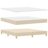 vidaXL Boxspringbett mit Kissen mit Kopfteil Creme 180 x 200 cm Stoff