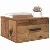 vidaXL Nachttisch Wandmontiert Altholz 35 x 35 x 20 cm Holzwerkstoff