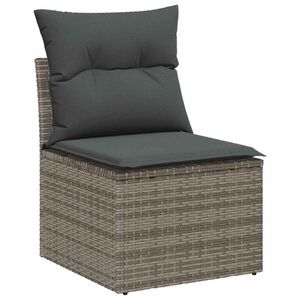 vidaXL Gartensofa-set mit Kissen 8 pcs Grau Poly-Rattan