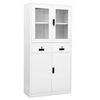 vidaXL B&uuml;roschrank Wei&szlig; 90x40x180 cm Stahl und Hartglas