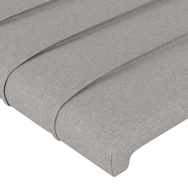 vidaXL Kopfteil Hellgrau 160 x 5 x 118/128 cm Stoff