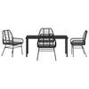 vidaXL Garten Essgruppe 5 pcs Schwarz Poly-Rattan