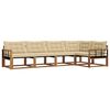 vidaXL Outdoor-Sofagarnitur mit Kissen 5 pcs Natur und Beige