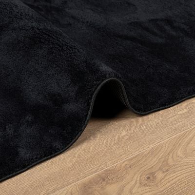 vidaXL Teppich OVIEDO Kurzflor Schwarz 100x200 cm