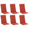 vidaXL Hochlehner-Auflagen 6 Stk. Melange Rot 120x50x4 cm Stoff