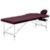 vidaXL Massagetisch Klappbar 3 Zonen Aluminium Dunkellila
