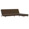 vidaXL Schlafsofa 2-Sitzer mit Fu&szlig;hocker Braun Stoff