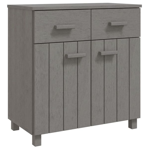 vidaXL Sideboard HAMAR Hellgrau 79x40x80 cm Massivholz Kiefer