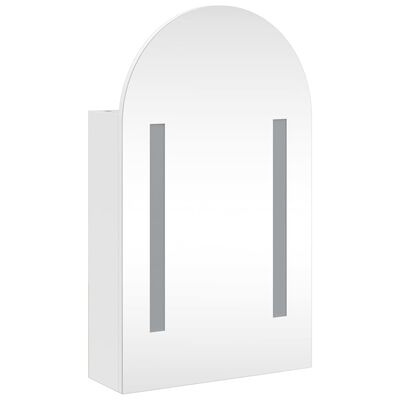 vidaXL Spiegelschrank mit LED-Beleuchtung Gewölbt Weiß 42x13x70 cm