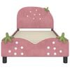 vidaXL Kinderbettgestell mit Kopfteil Rosa 90 x 200 cm Samt