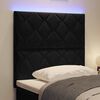 vidaXL LED Kopfteil Schwarz 90 cm Kunstleder