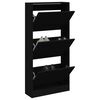 vidaXL Schuhschrank Schwarz 60x21x125,5 cm Holzwerkstoff