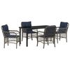 vidaXL Garten Essgruppe 5 Stk. Grau und Schwarz Rattan