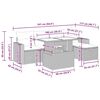 vidaXL 6-tlg. Garten-Sofagarnitur mit Kissen Beige Poly Rattan