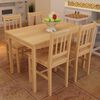Esstisch Holztisch mit 4 Holzst&uuml;hlen Esszimmerset Essgruppe
