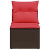 vidaXL Gartensessel ohne Armlehnen mit Kissen Braun Poly Rattan