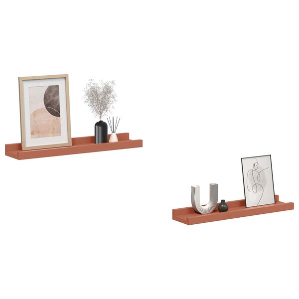 vidaXL Wandregal mit Regal 2 pcs Rot 40 x 9 x 3 cm Holzwerkstoff