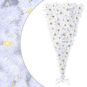 vidaXL K&uuml;nstlicher Weihnachtsbaum Wei&szlig; 210 cm PVC und Stahl
