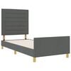 vidaXL Bettgestell mit Kopfteil Dunkelgrau 80 x 200 cm Stoff