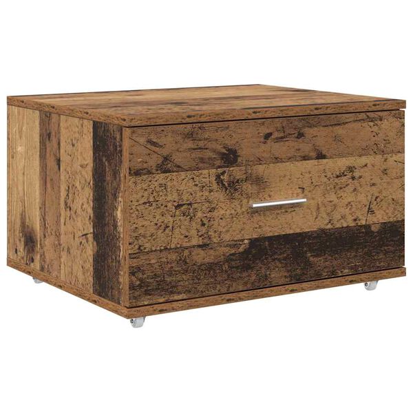 vidaXL Schubladenschrank Mit Rad Altholz 55 x 45 x 31 cm