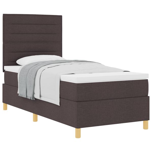 vidaXL Boxspringbett mit Matratze Dunkelbraun 80 x 200 cm Stoff