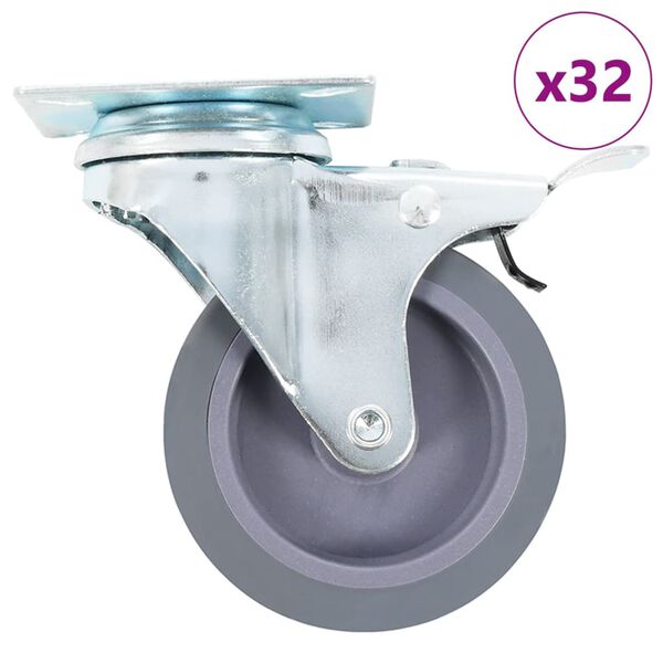 vidaXL 32 Stk. Lenkrollen 75 mm
