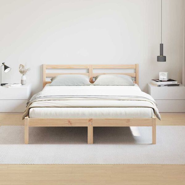 vidaXL Bettrahmen Braun 225,5 x 165,5 x 69,5 cm Massivholz Kiefer