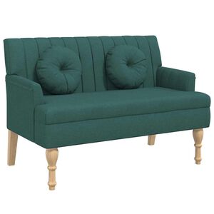 vidaXL Sitzbank mit Kissen Dunkelgr&uuml;n 113x64,5x75,5 cm Stoff
