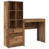 vidaXL Schreibtisch mit Schubladen mit Regal 2 pcs Altholz