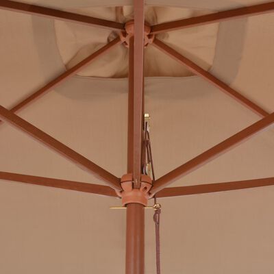 vidaXL Sonnenschirm mit Holz-Mast 200×300 cm Taupe