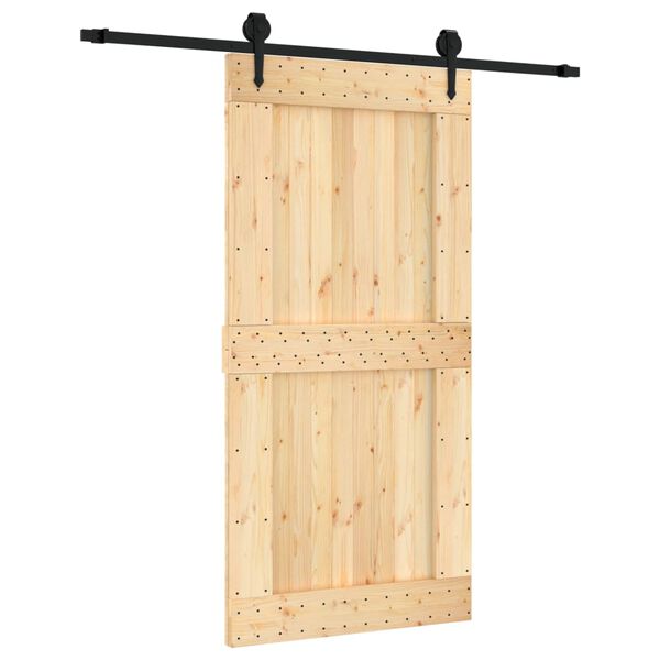 vidaXL Schiebet&uuml;r mit Beschlag 100x210 cm Massivholz Kiefer