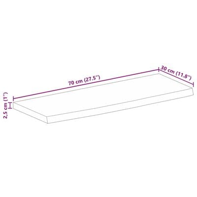 vidaXL Tischplatte mit Baumkante 70x30x2,5 cm Massivholz Mango