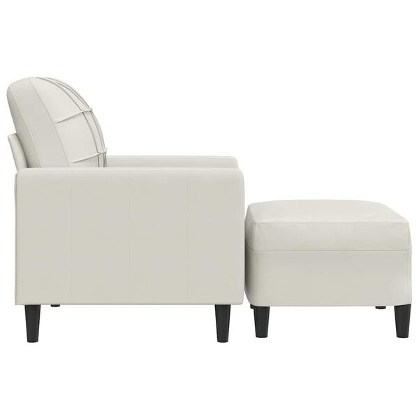 vidaXL Sessel mit Hocker Creme 60 cm Samt