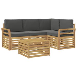 vidaXL Outdoor-Sofagarnitur 5 stk. Wei&szlig; und Anthrazit Polyester