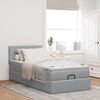 vidaXL Ottoman-Bett mit Matratze & LEDs Hellgrau 90x190 cm Stoff