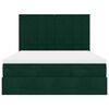 vidaXL Ottoman-Bett mit Matratzen Dunkelgr&uuml;n 140x200 cm Samt