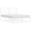 vidaXL Bettgestell mit Kopfteil Metall Wei&szlig; 140x190 cm