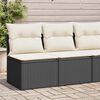 vidaXL 2-tlg. Garten-Sofagarnitur mit Kissen Schwarz Poly Rattan