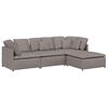 vidaXL Modulares Sofa mit Fu&szlig;hocker Kissen Stoff Taupe