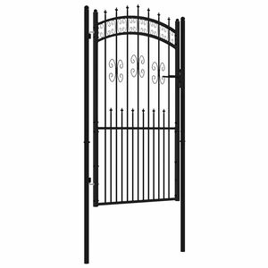vidaXL Gartentor KAMPEN mit Speerspitze Schwarz 103 x 175 cm Stahl